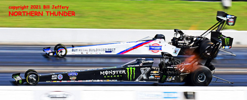 Brittany Force (near lane) vs Josh Hart 
(far lane) - TF